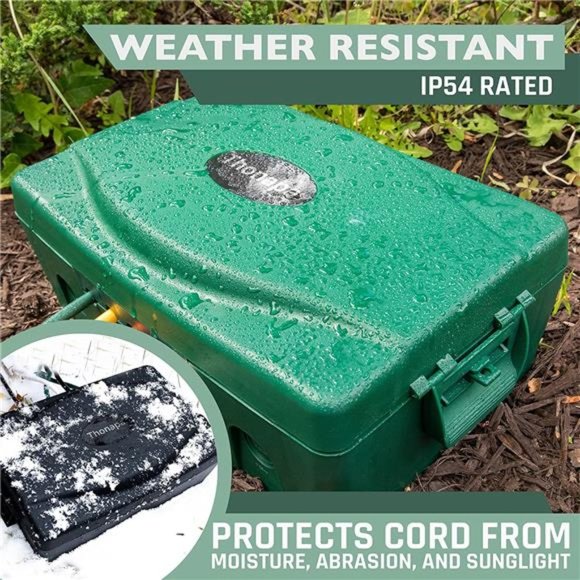Waterproof Extension Cord Connection Box - Green Weatherproof Outdoor Box - Picture 3 of 6